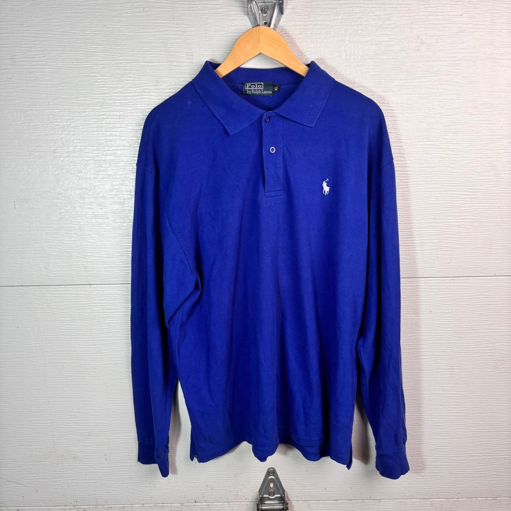 Polo Ralph Lauren Polo Royal Blue Long Sleeve White Pony XL